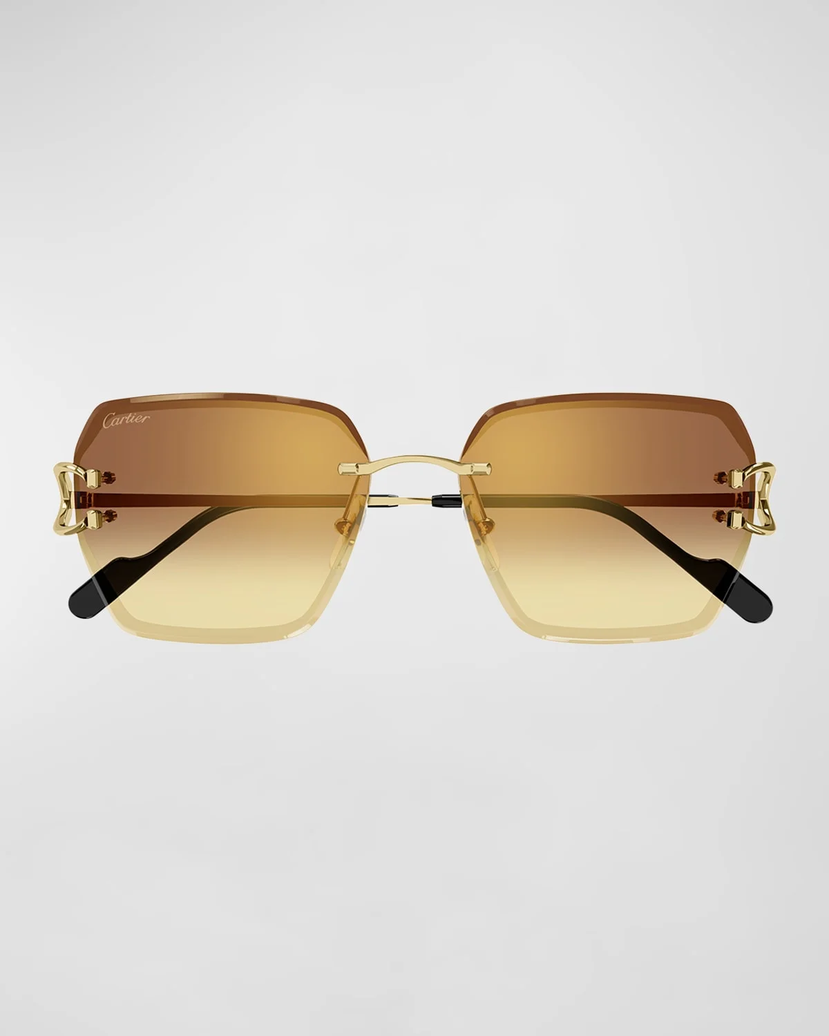 Rimless Metal Butterfly Sunglasses - 1