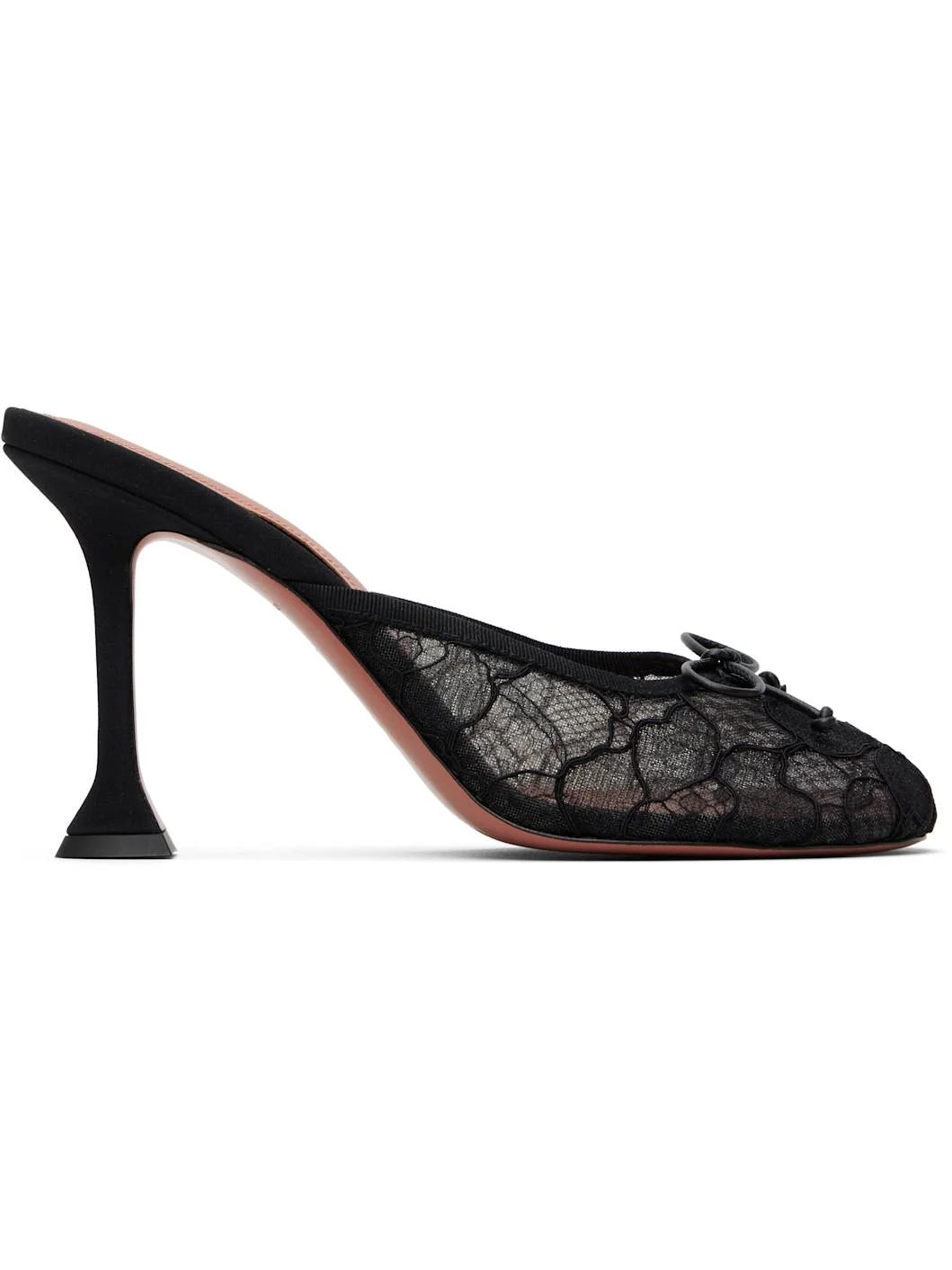 Black Lila Lace Slipper 95 Heels - 1