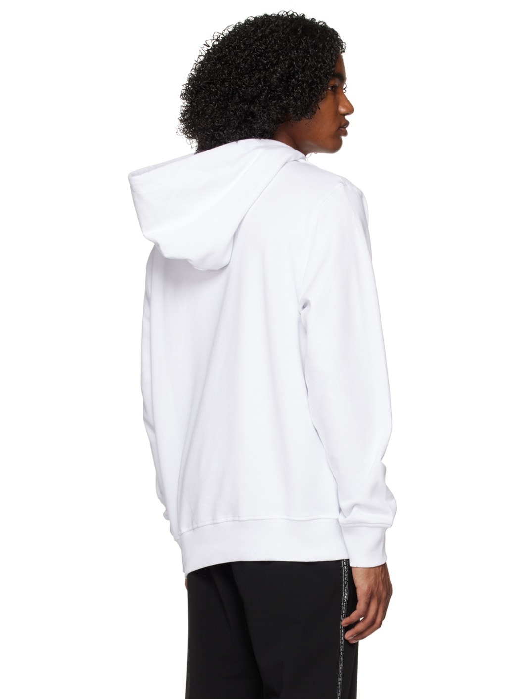 White V-Emblem Hoodie - 3