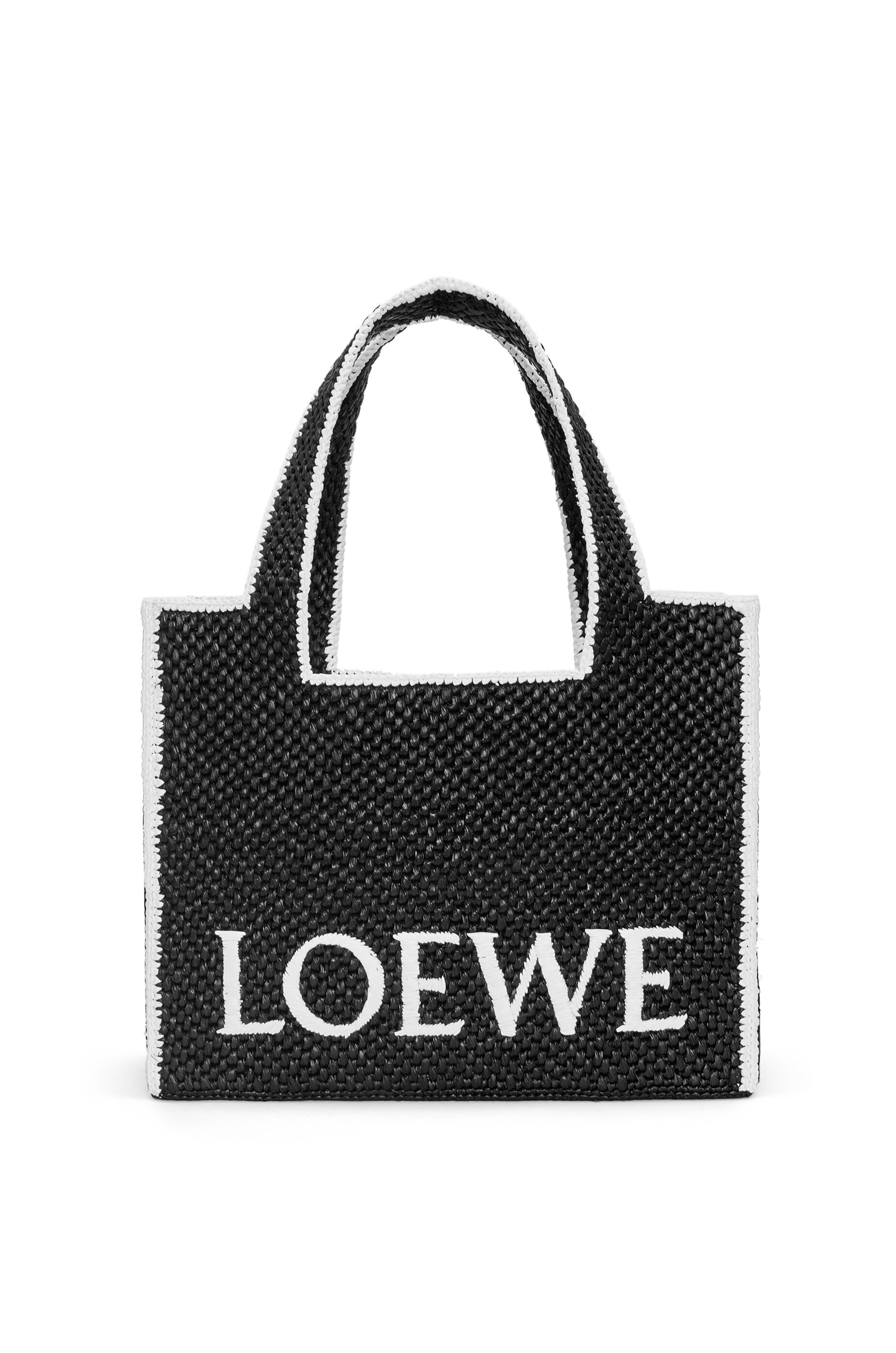 Large LOEWE Font Tote in raffia - 1