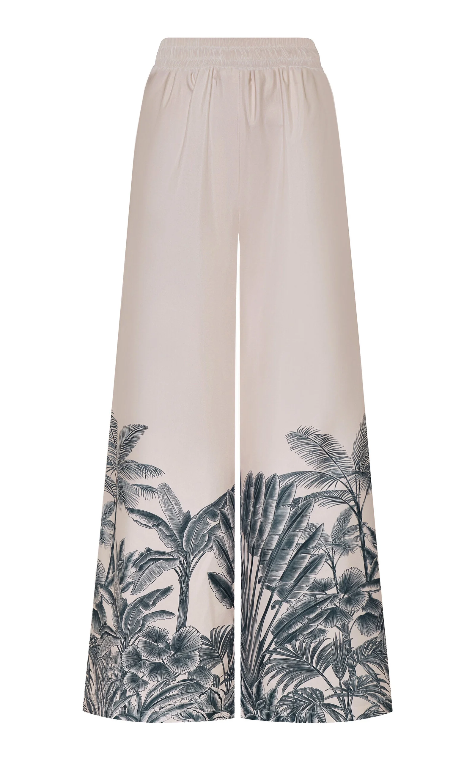 Tamu Mia Printed Crepe De Chine Wide-Leg Pants print - 1