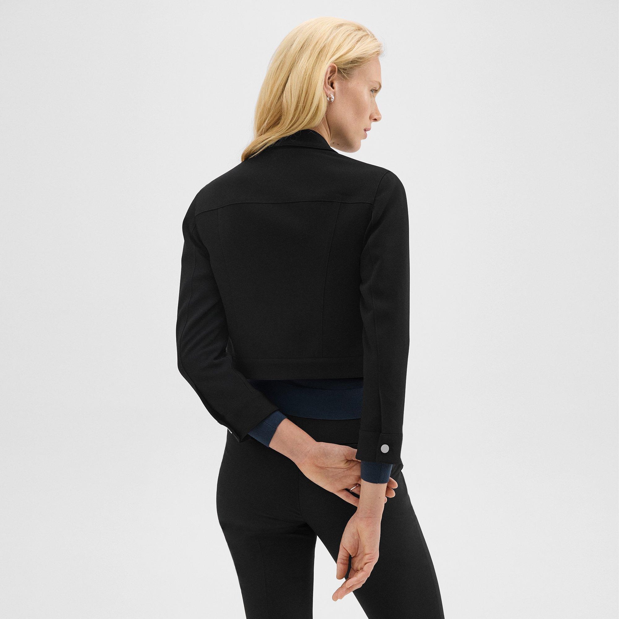 Shrunken Trucker Jacket in Admiral Crepe - 4