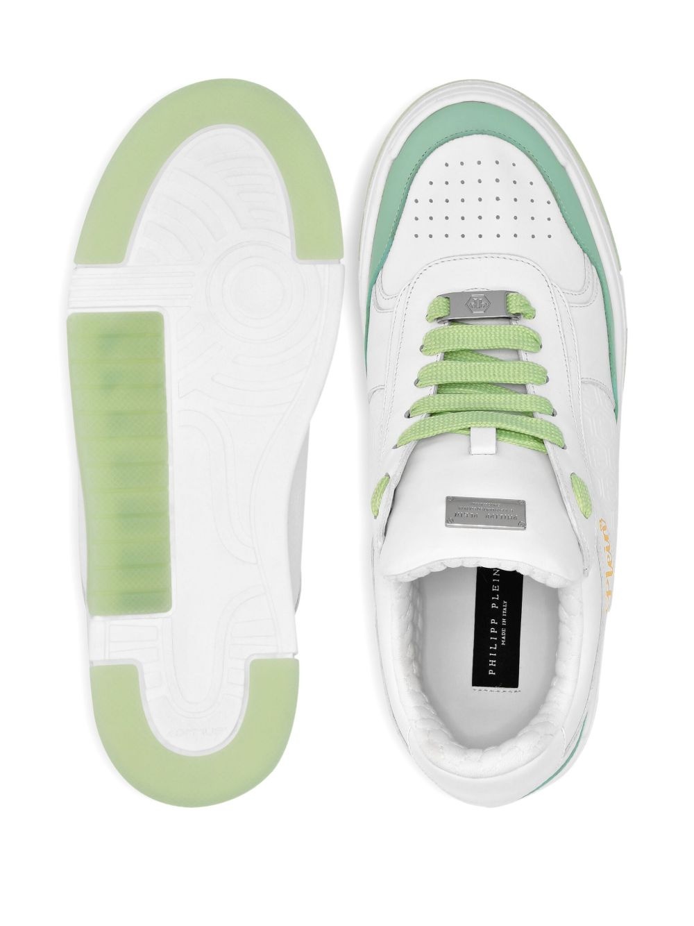 leather lace-up sneakers - 3
