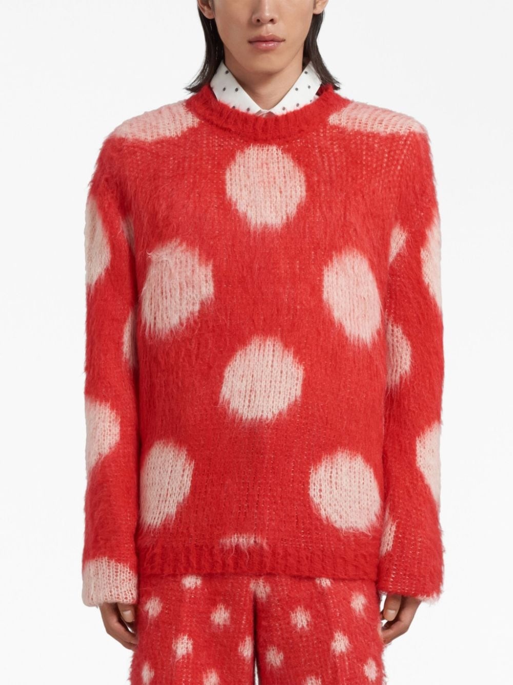 polka-dot knitted jumper - 2