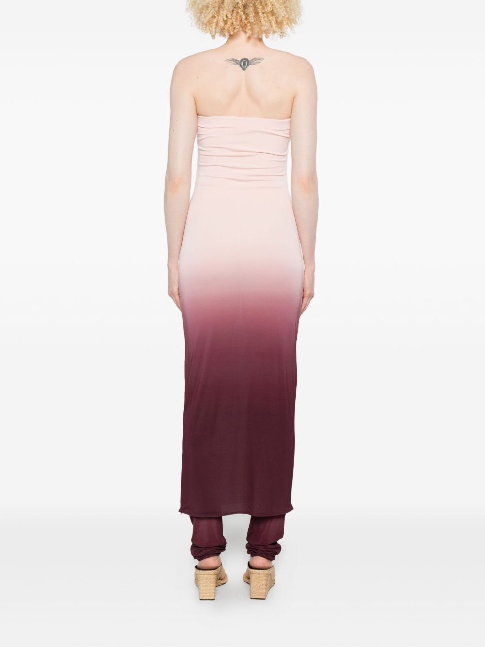 strapless knitted midi dress - 4