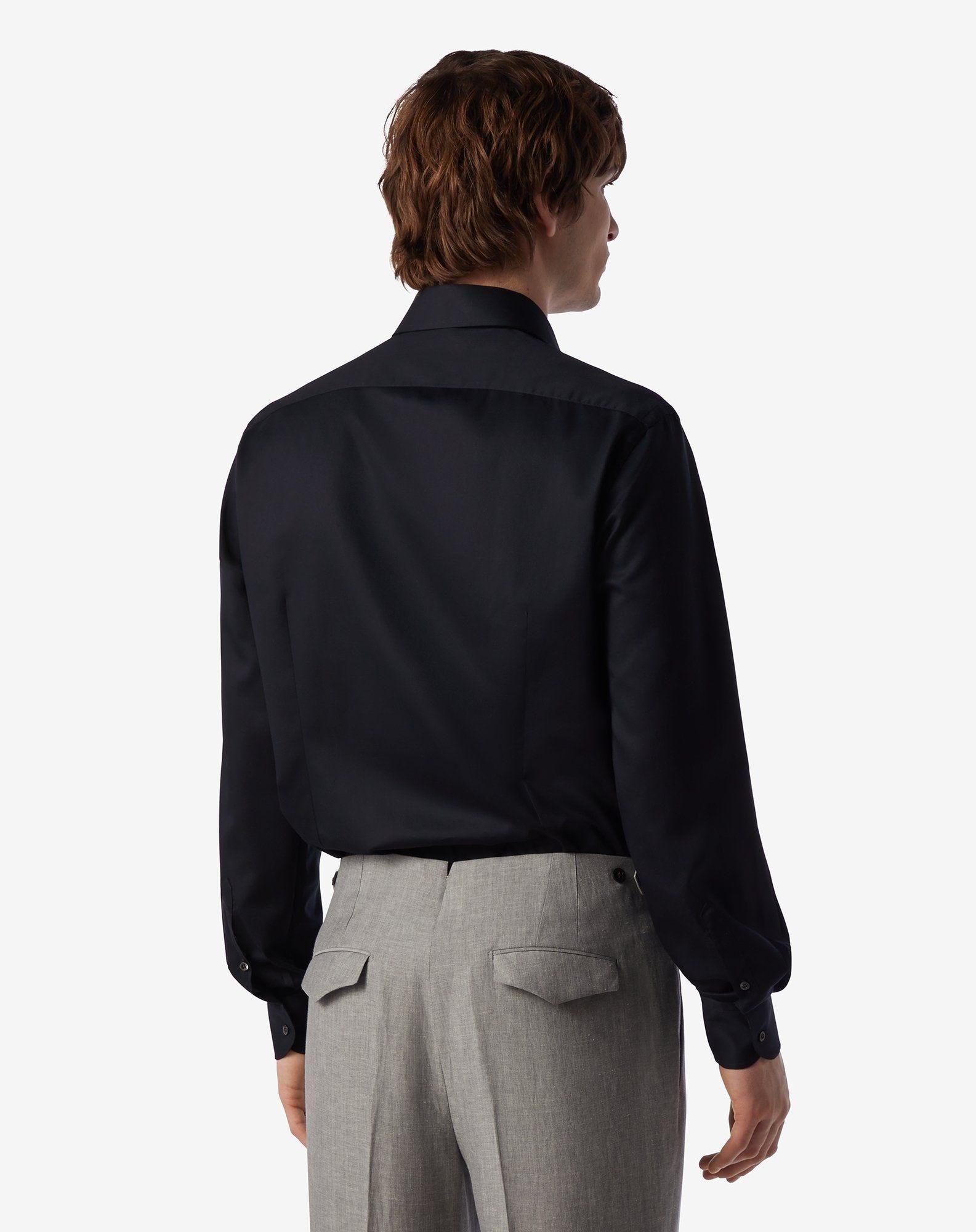 Black wrinkle-free cotton twill shirt - 4