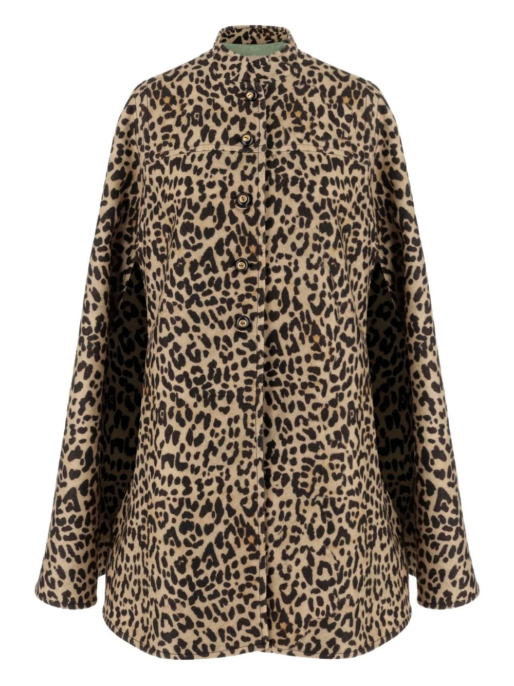 animal-print high-neck cape - 1