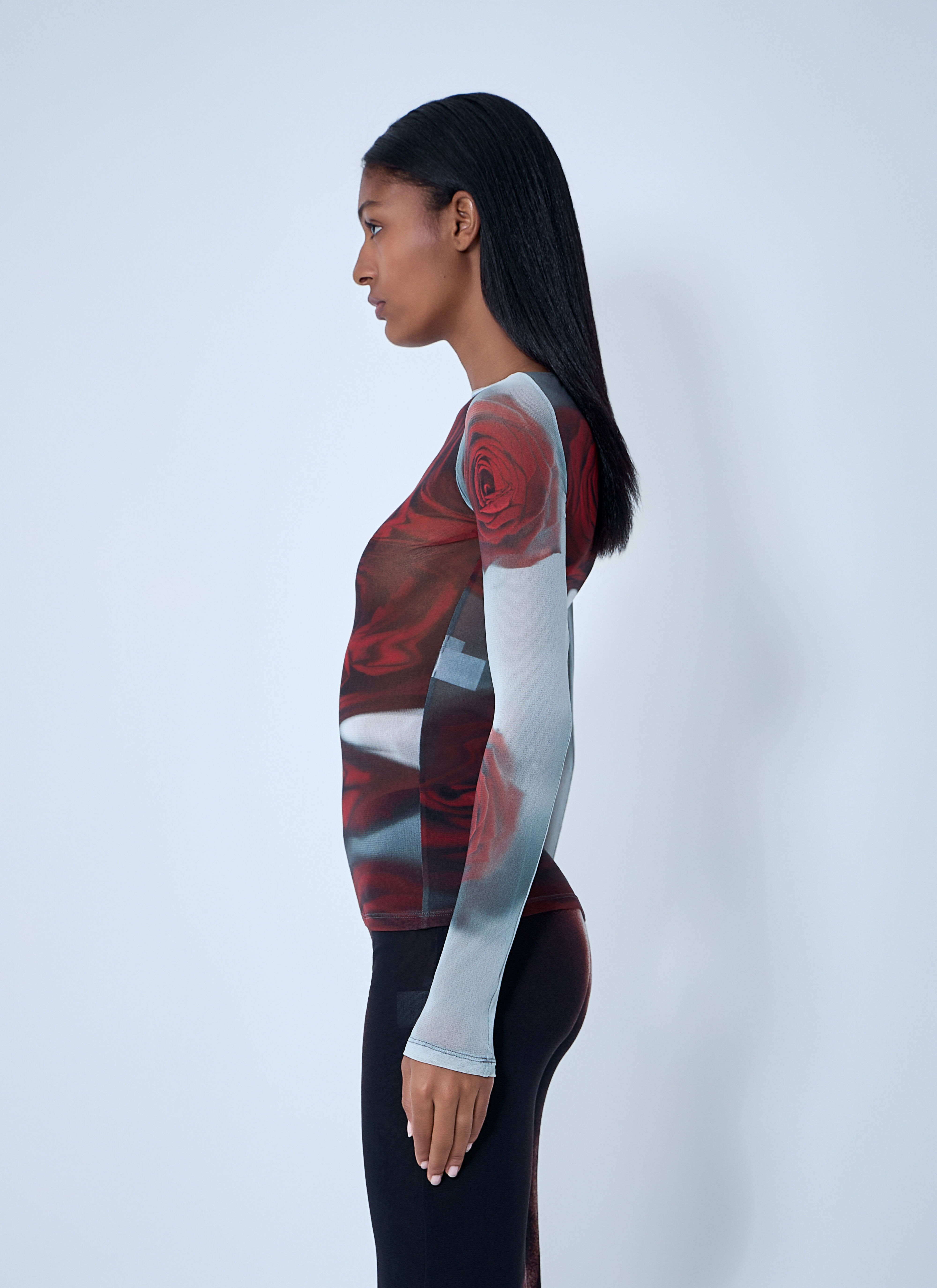 Blurry Roses Mesh Tank Top - 3
