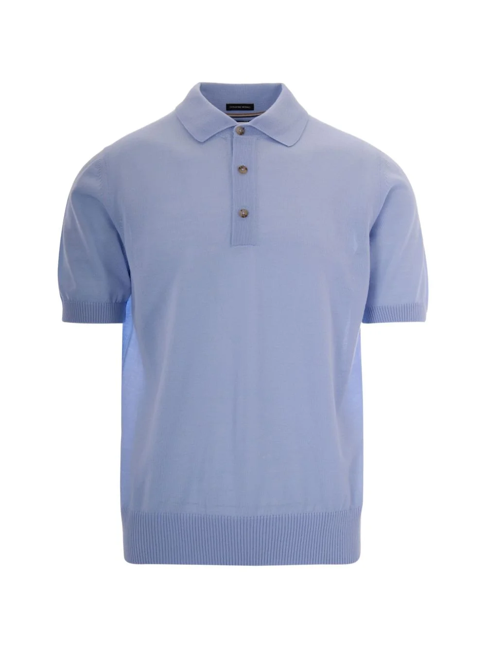 short-sleeved knitted polo shirt - 1
