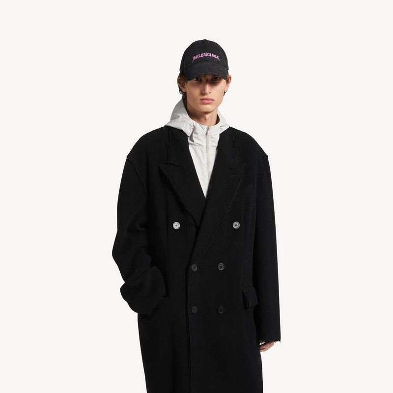 Men's Raw Edge Coat in Black 5