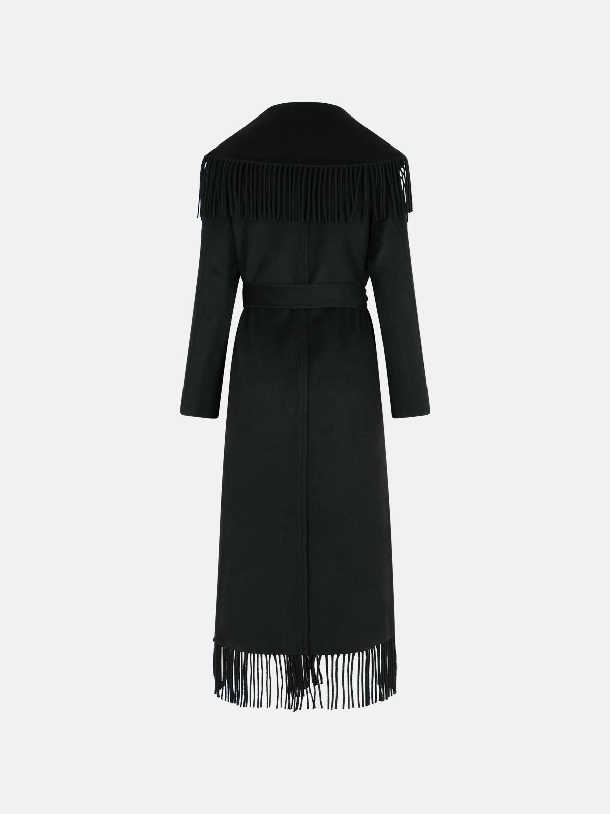 'CARRIE' BLACK WOOL BLEND COAT - 3