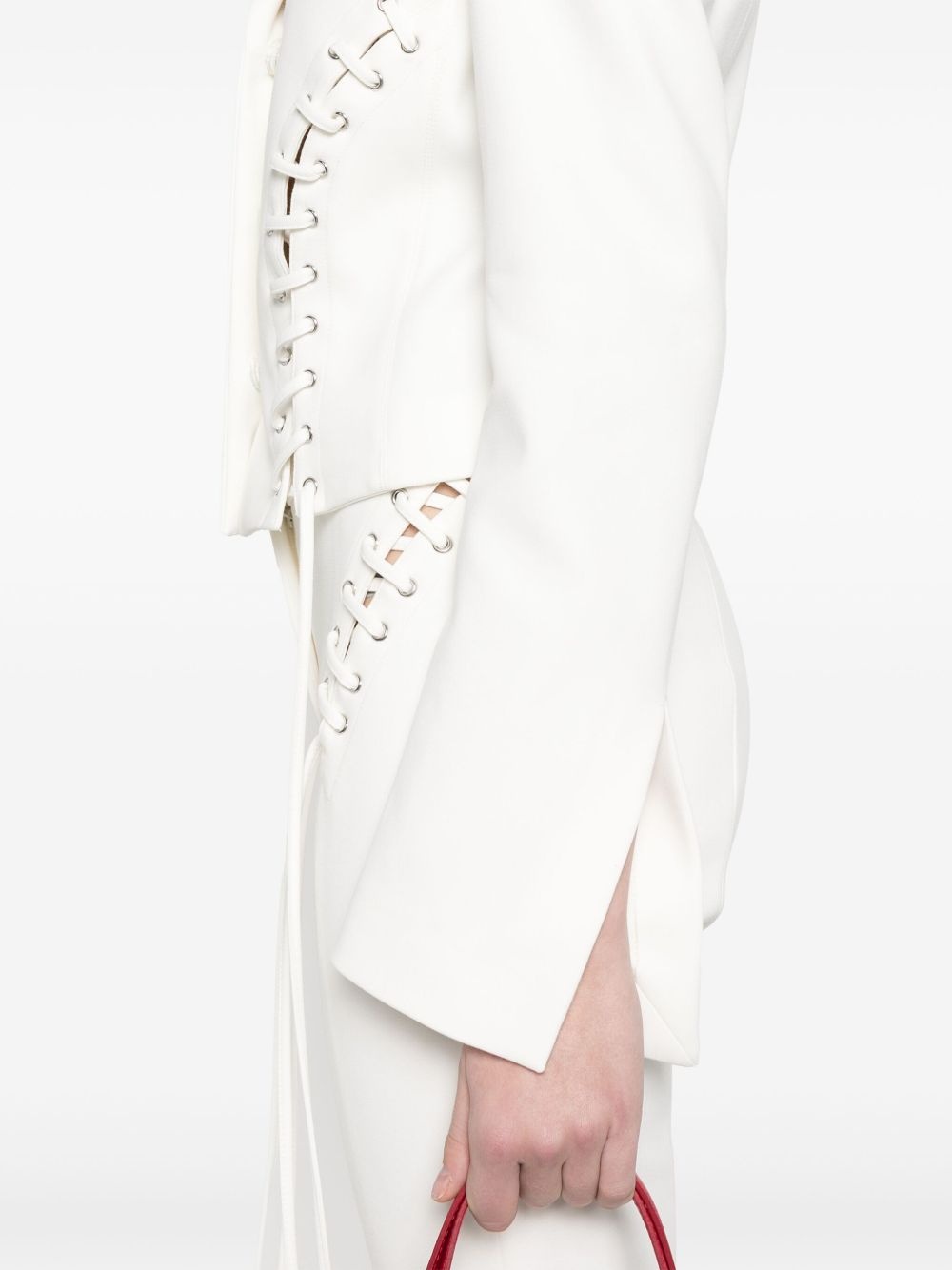 lace-up detail jacket - 5
