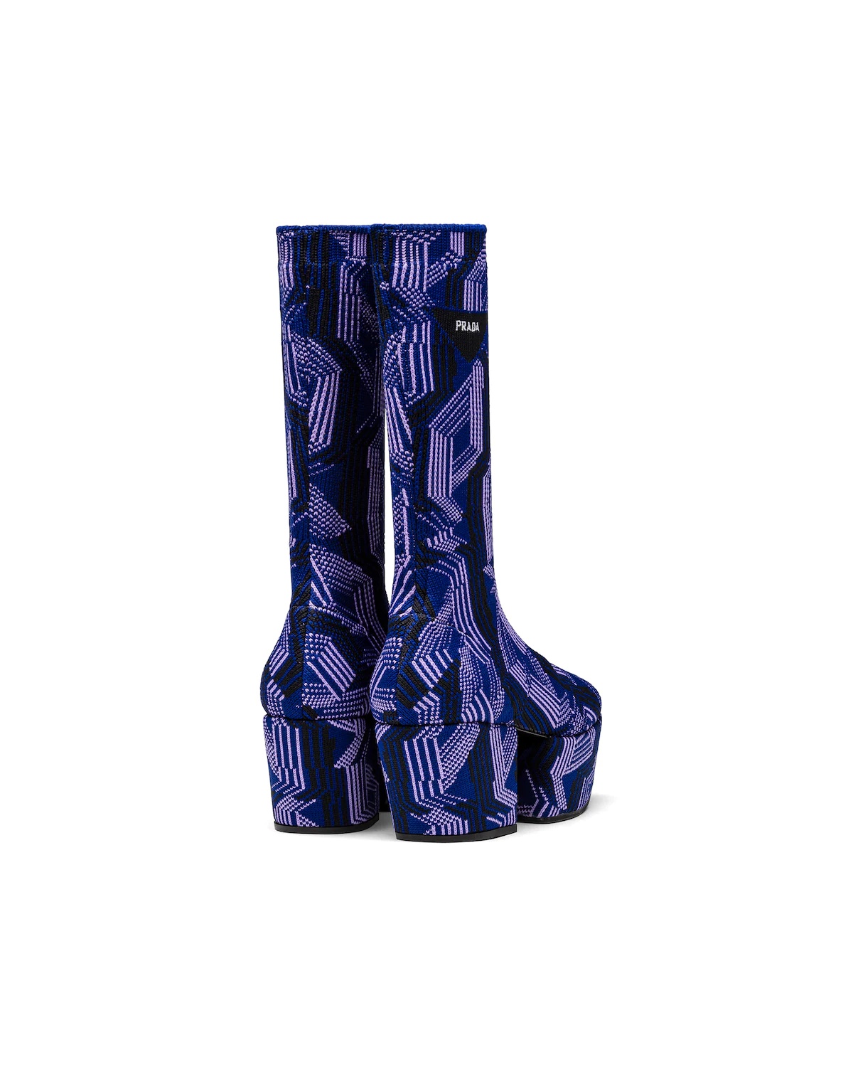 Prada Jacquard knit platform boots | REVERSIBLE