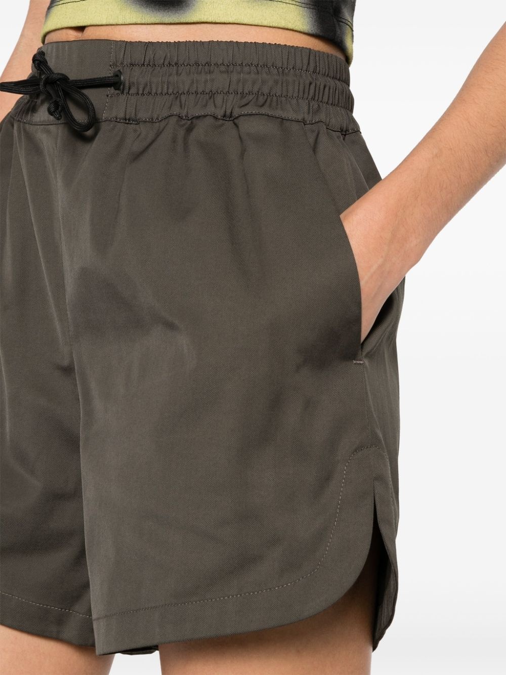 side-slits twill shorts - 5