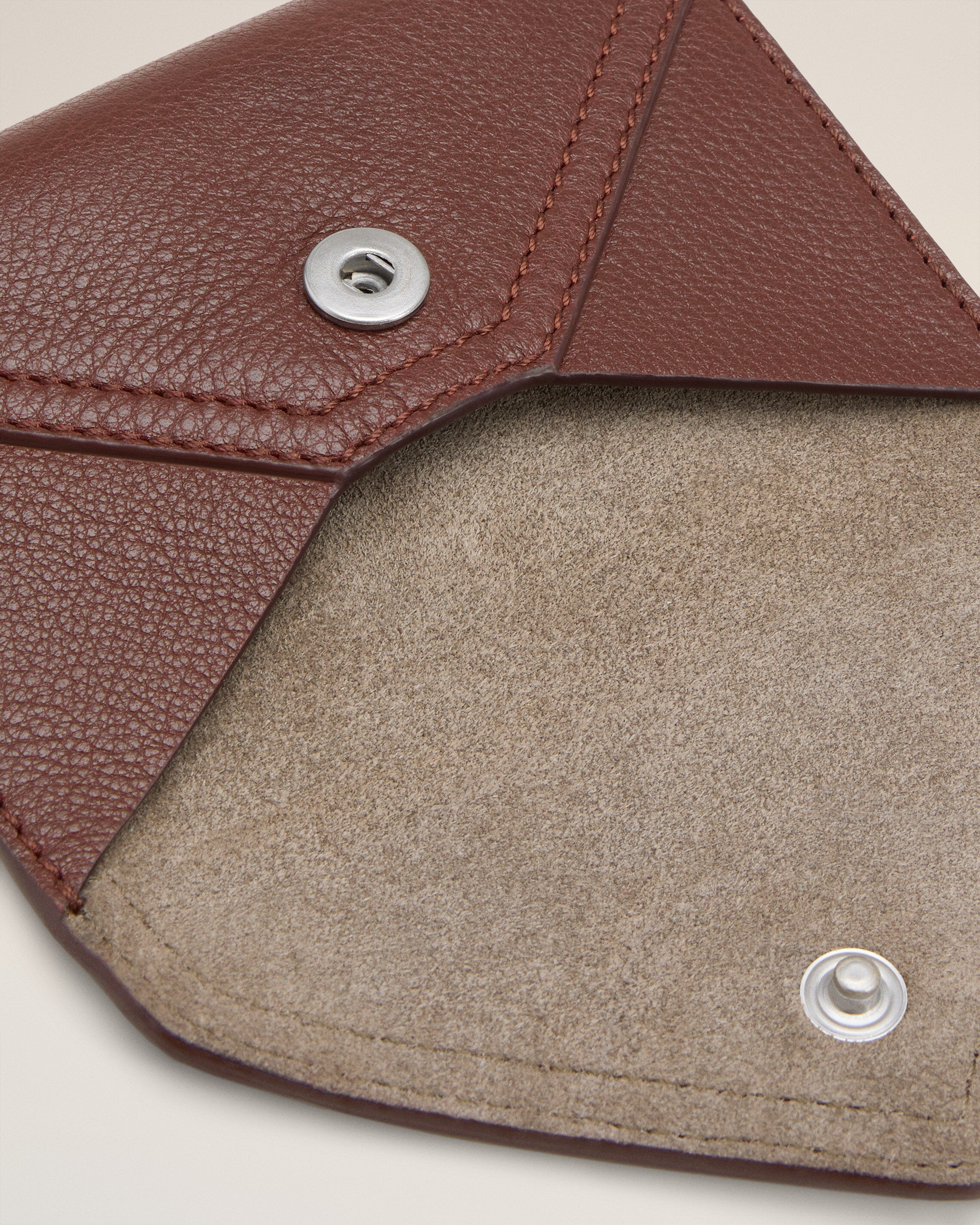 BURGUNDY SMOOTH LEATHER ETIENNE ENVELOPE CARD HOLDER - 3