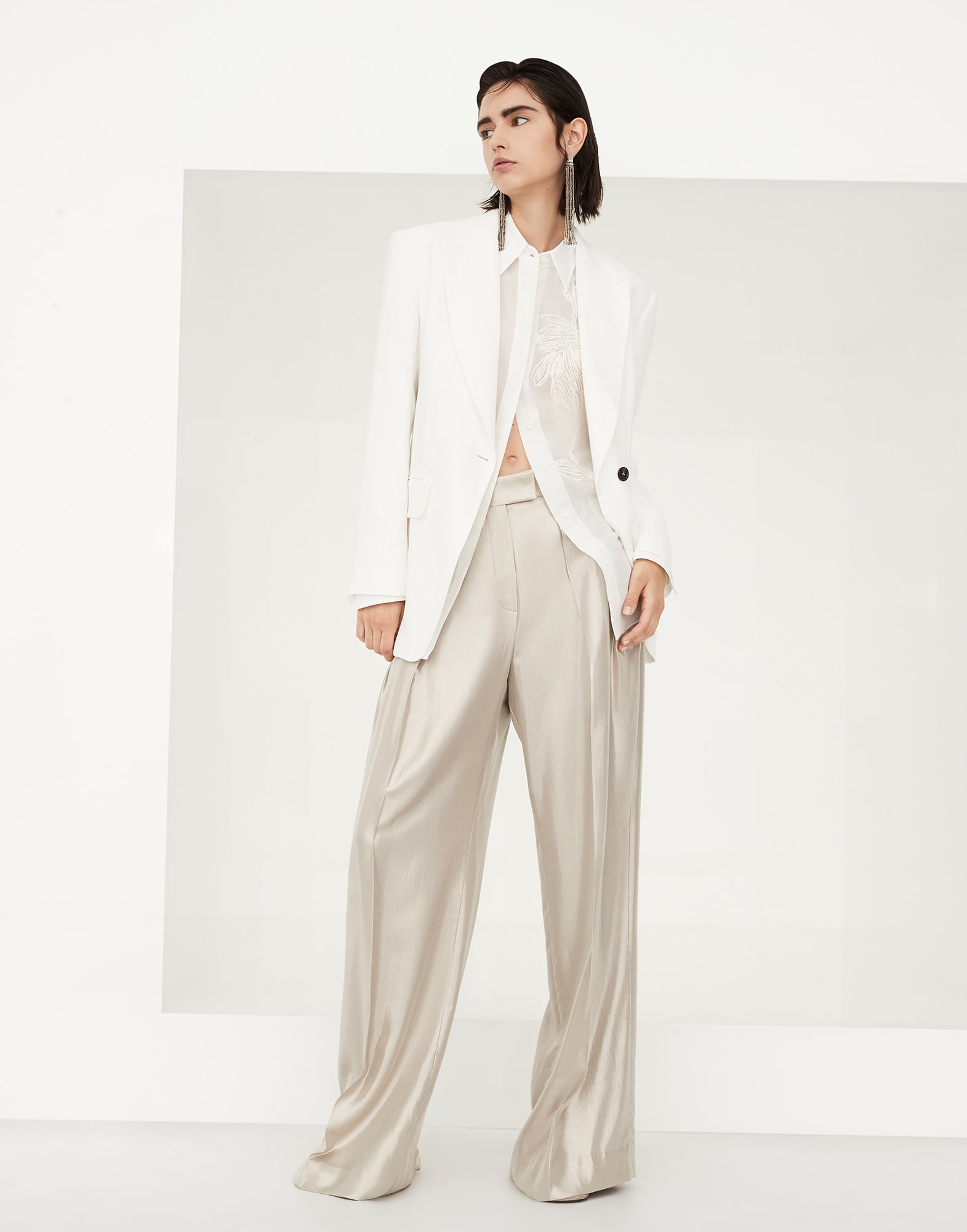 Sparkling gabardine sartorial wide trousers - 4