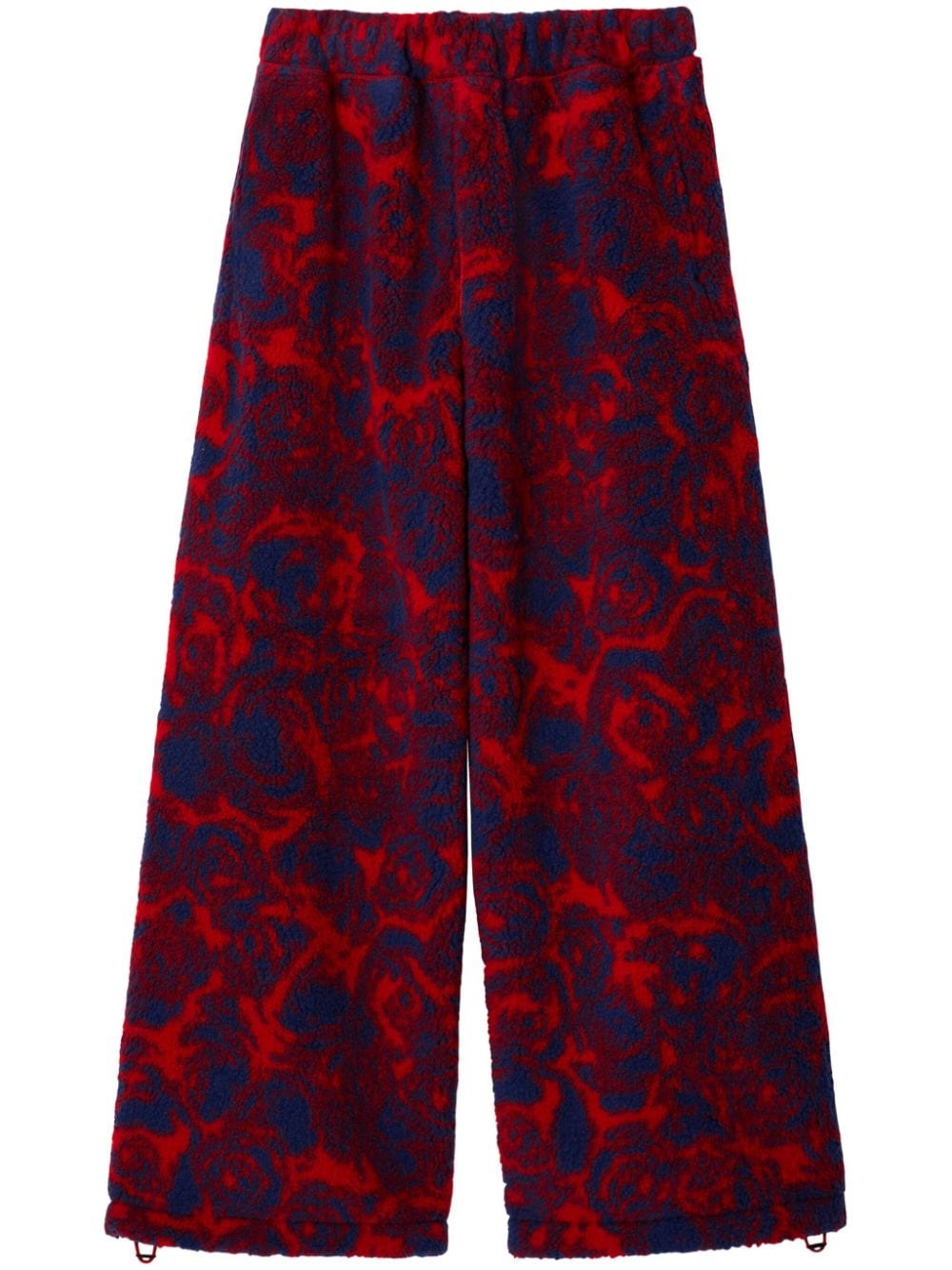 rose-print fleece trousers - 1