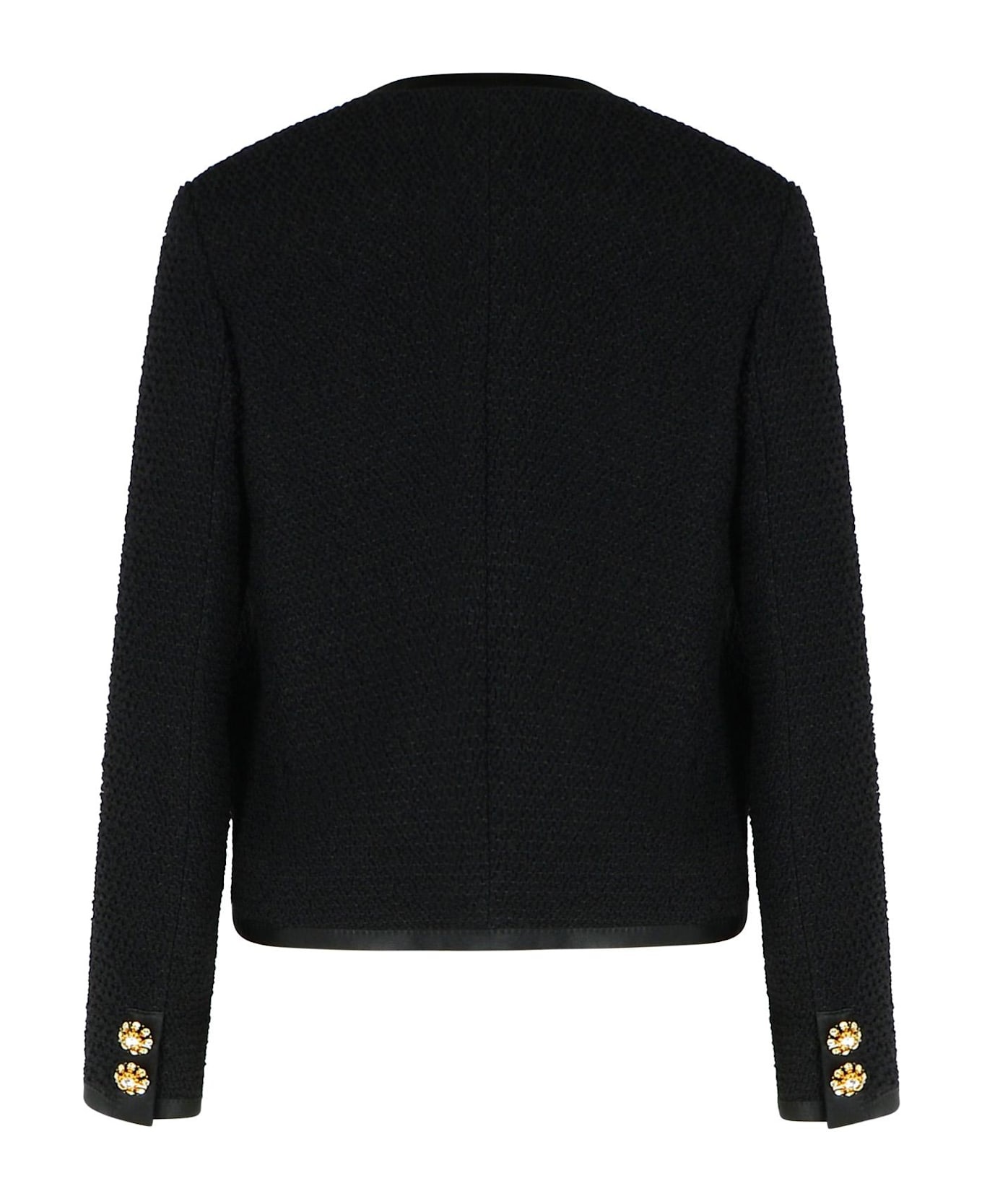 Black Wool Blend Jacket - 3