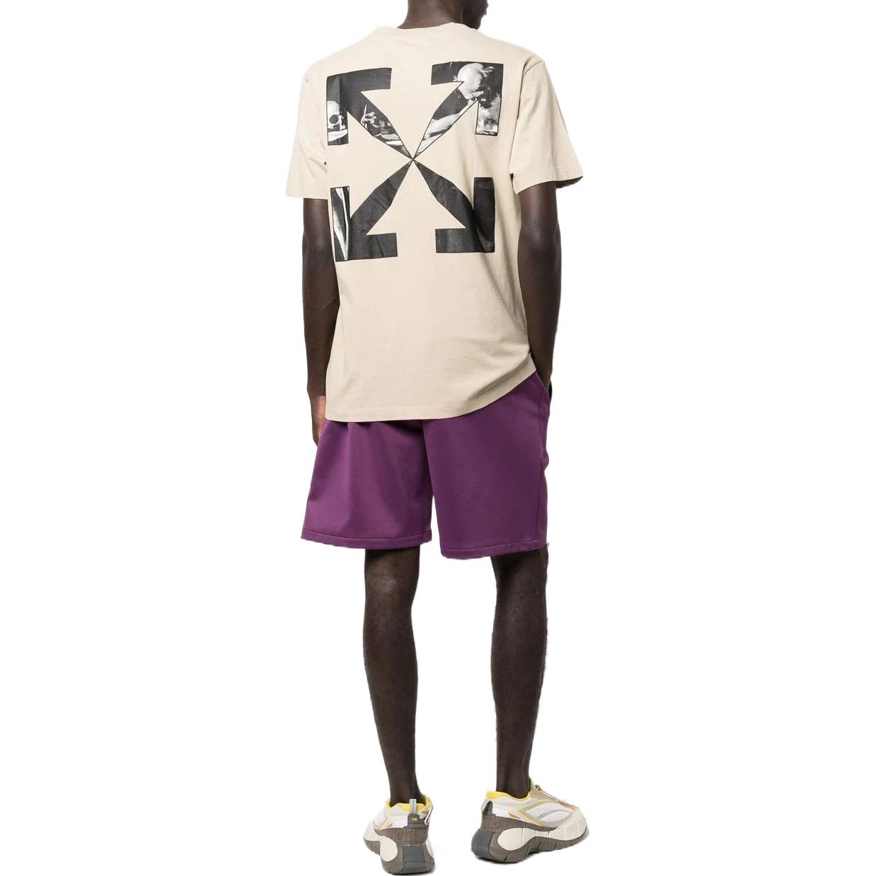 Off-White SS22 Logo Round Neck Printing Short Sleeve Beige OMAA027S22JER0051710 - 4