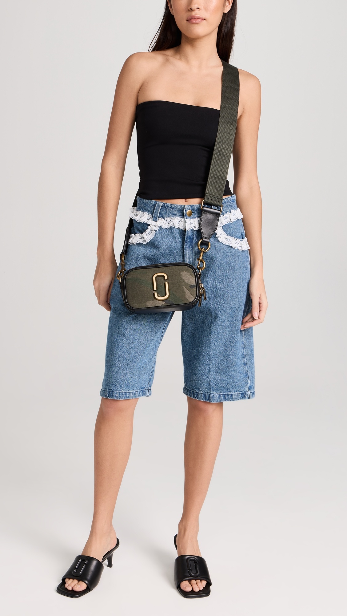 【Marc Jacobs】The Camo Jacquard Snapshot Marc Jacobs The Camo Jacquard Snapshot Camera Bag | Green