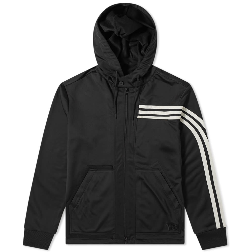 Y-3 3 Stripe Hooded Track Jacket - 1