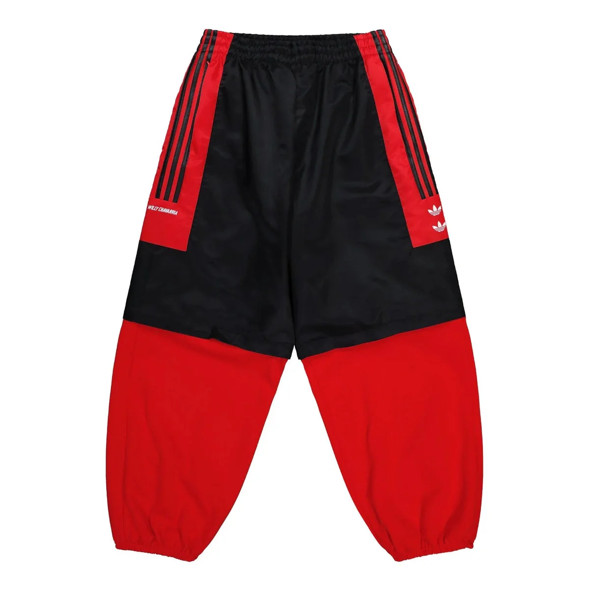 X WILLY CHAVARRIA CONTRASTED TRACK PANTS (BLACK/RED) - 1