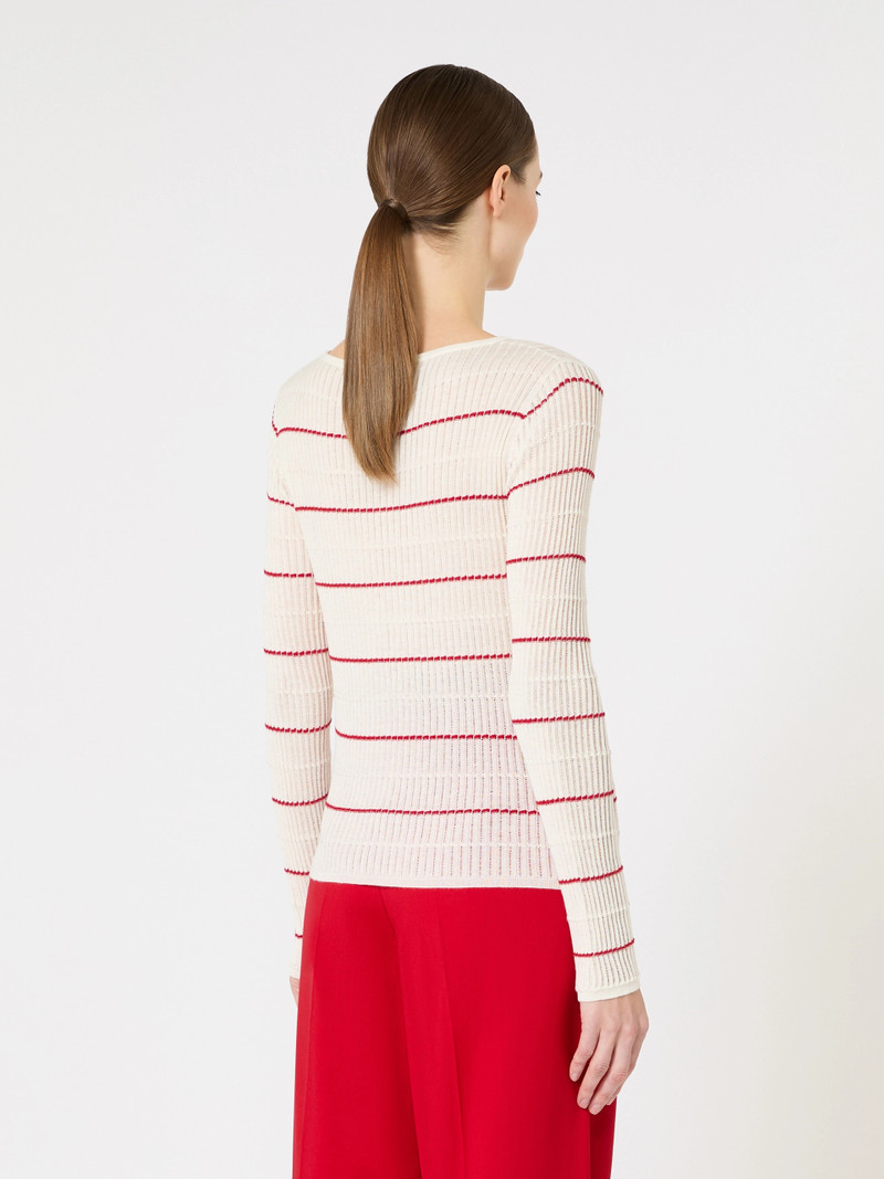 PEDONE Slim-fit wool and silk sweater - WHITE 4