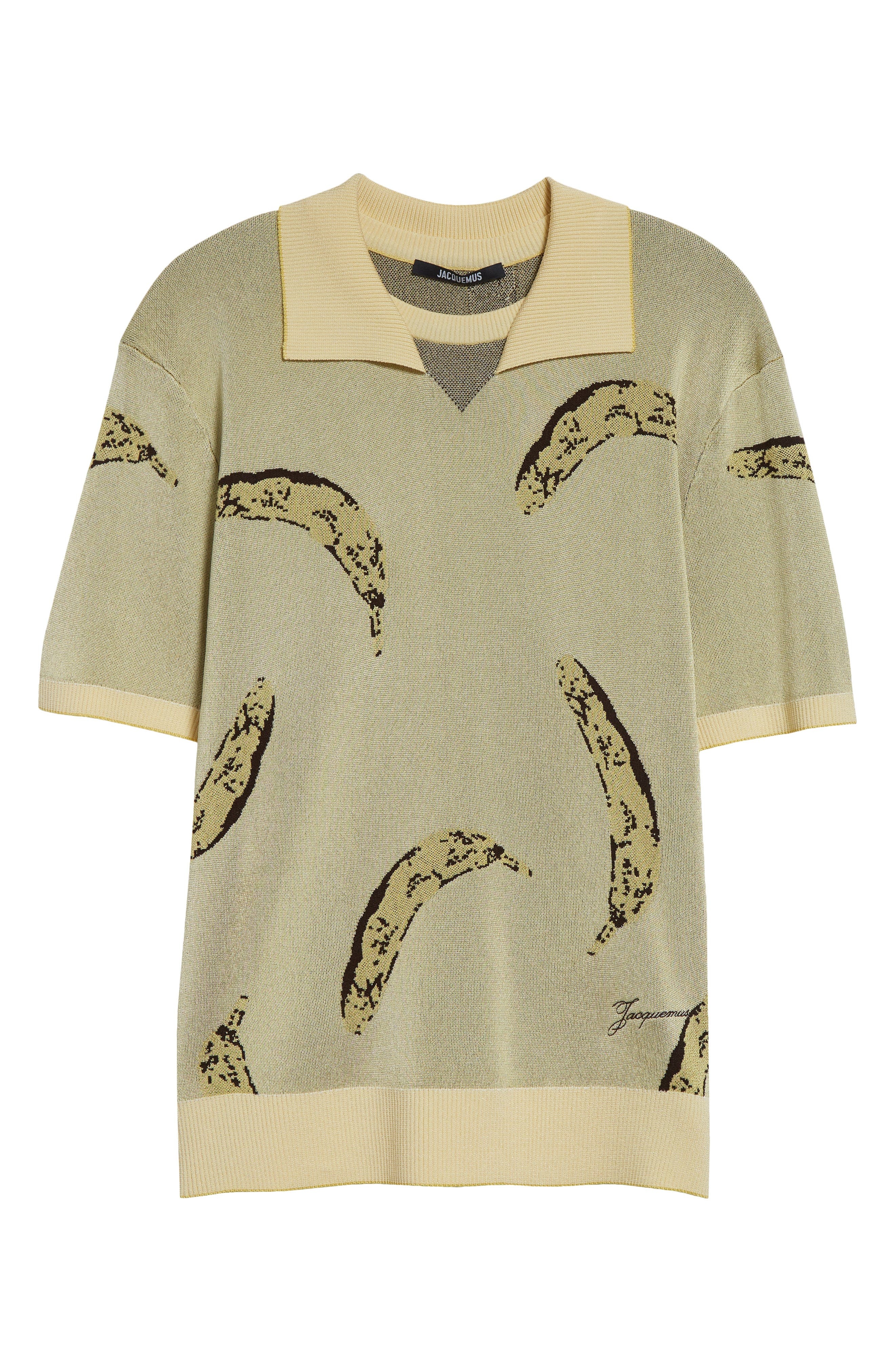 Jacquemus Le Polo Marino Jacquard Polo in Banana Jacquard Yellow at Nordstrom - 6