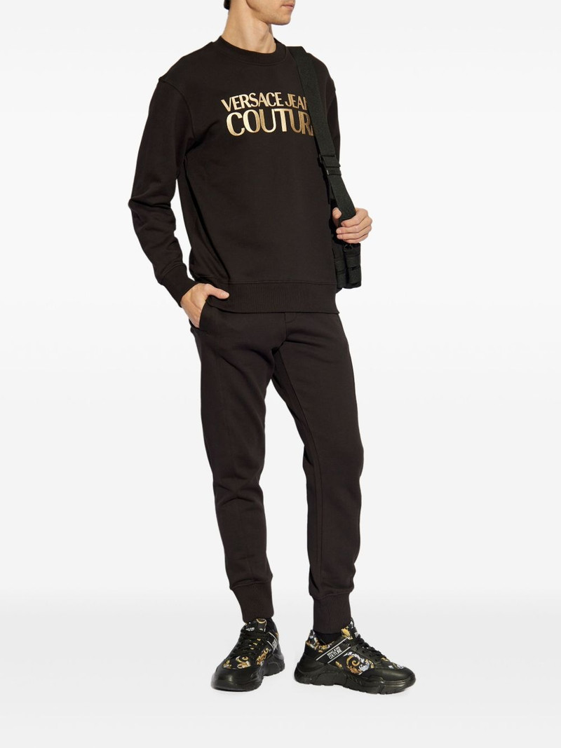 VERSACE JEANS COUTURE metallic logo-print sweatshirt outlook