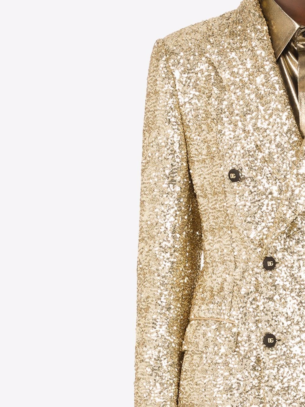 sequin-embellished double-breasted suit - 5