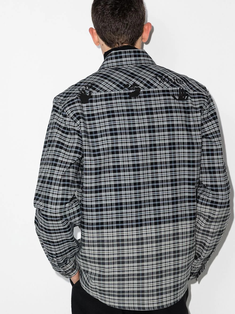 spliced flannel shirt - 3