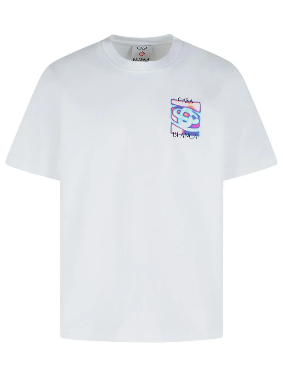 Casablanca 'Heat Map' White Cotton T-Shirt - 1
