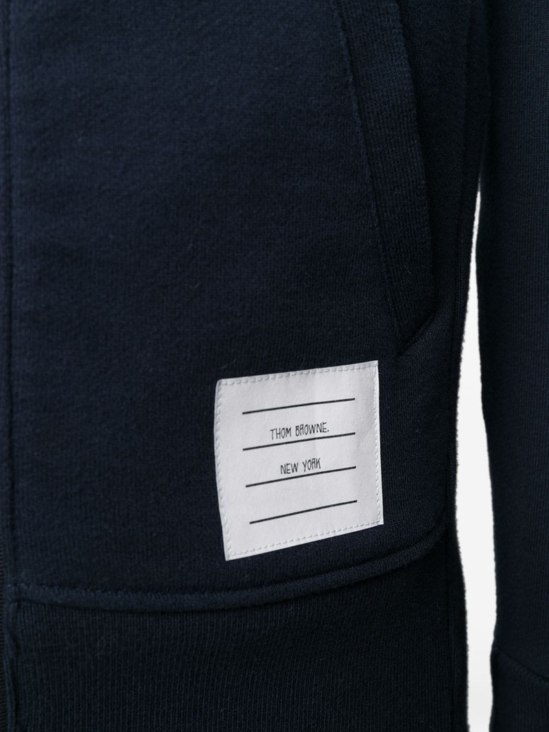 Thom Browne stripe-detailed zip-fastening hoodie outlook