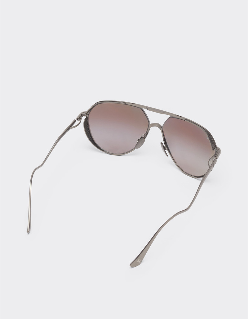 Ferrari sunglasses in matt gunmetal grey titanium with polarised grey gradient lenses 5