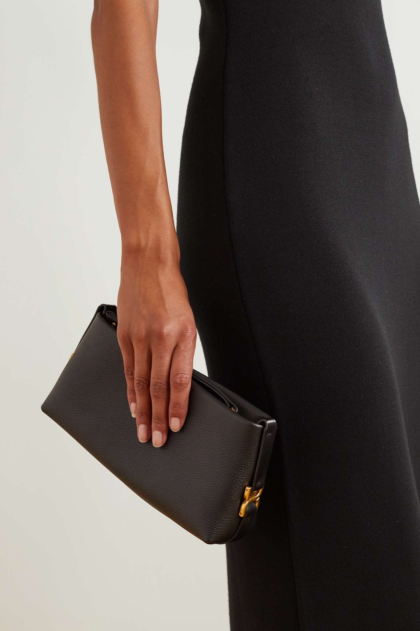 Marcie textured-leather clutch - 2