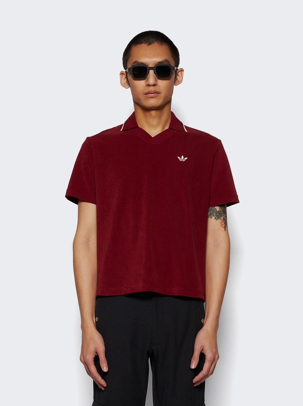 X Wales Bonner Terry Polo Collegiate Burgundy - 2