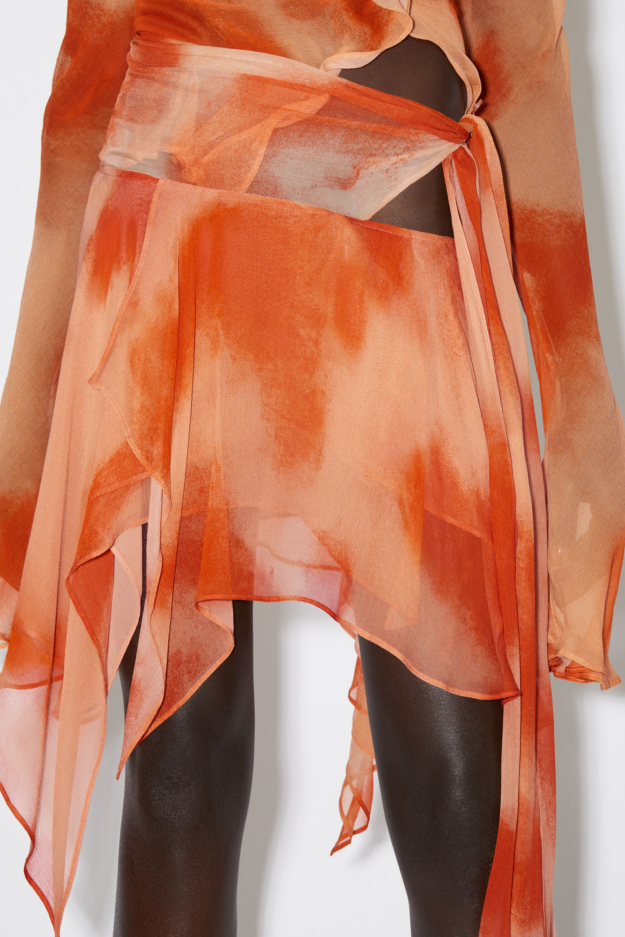 Draped mini skirt - Orange - 5