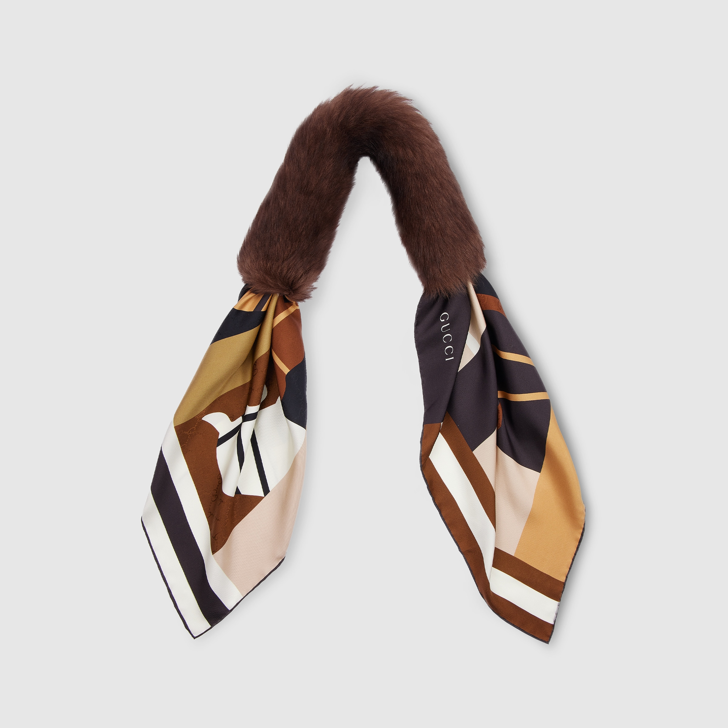 Fuzzy fabric and silk neck tie - 2