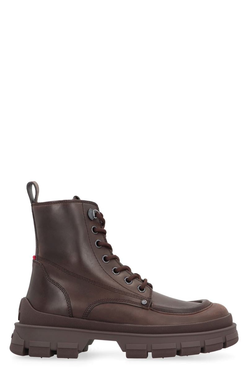 Moncler Hevea City Leather Lace-Up Boots - 1