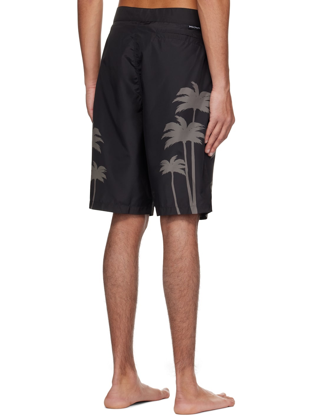 Black Palms Print Swim Shorts - 3