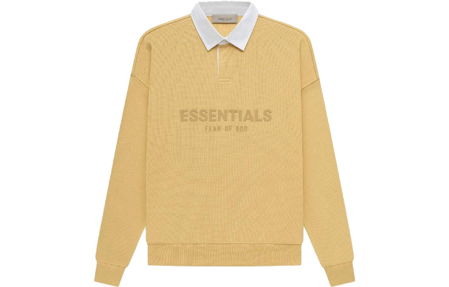 Fear of God Essentials SS23 Waffle Long Sleeve Polo Shirt 'Light Tuscan' FOG-SS23-057 - 2