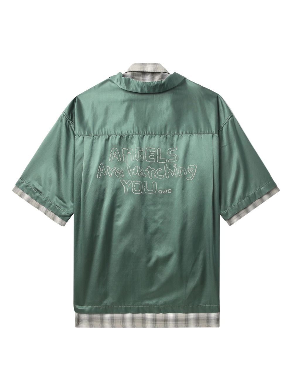 layered cotton-blend shirt - 6
