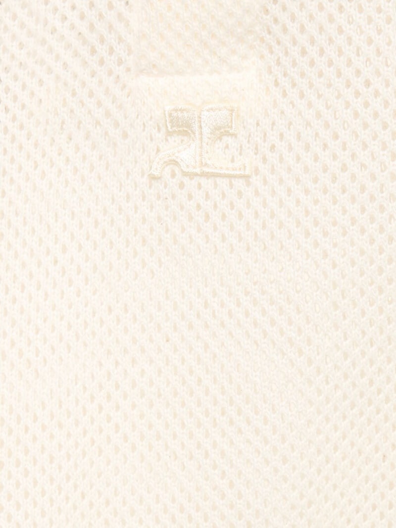 Logo print mesh s/s polo - 2