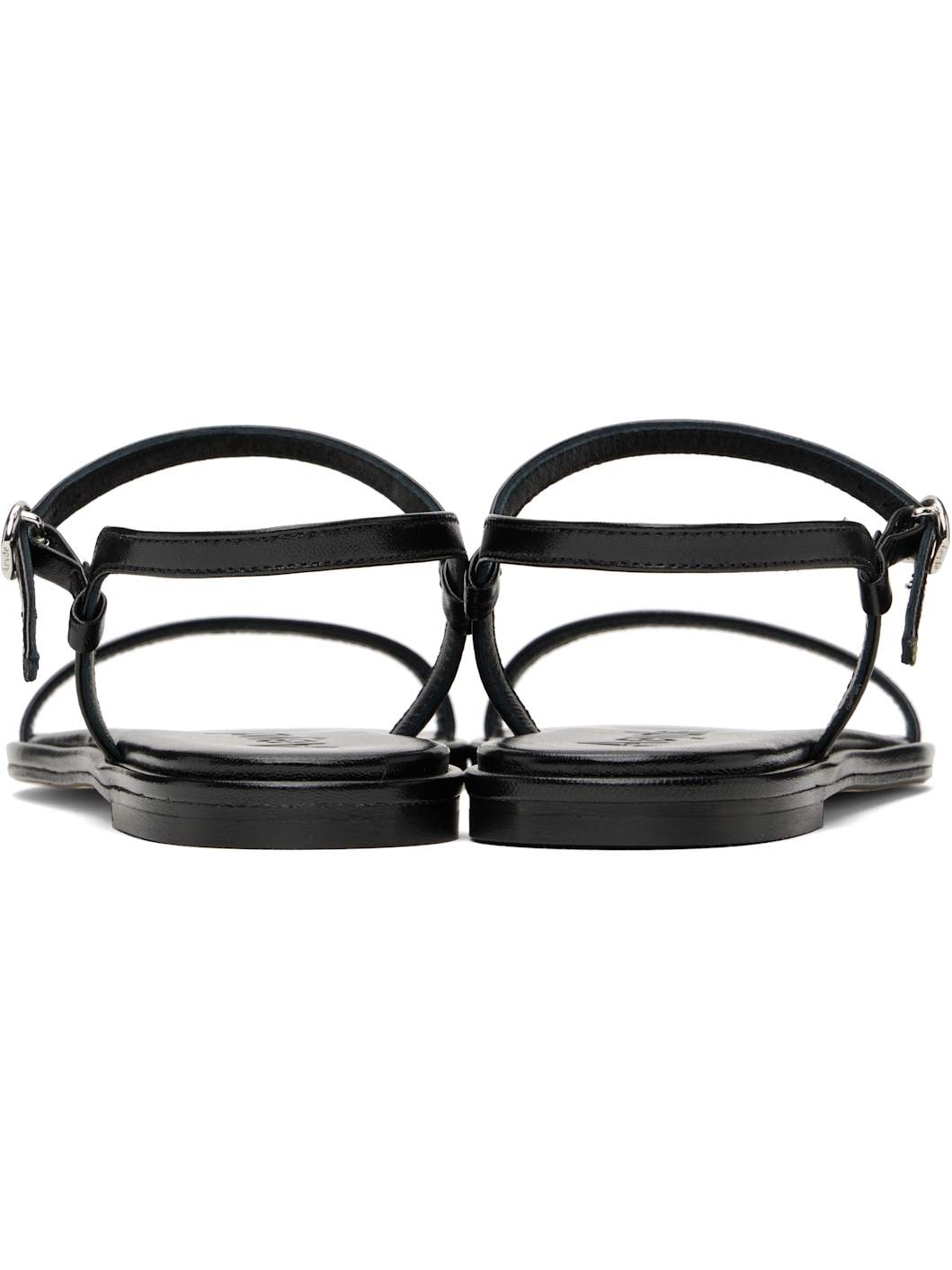 Black Nettie Leather Sandals - 2