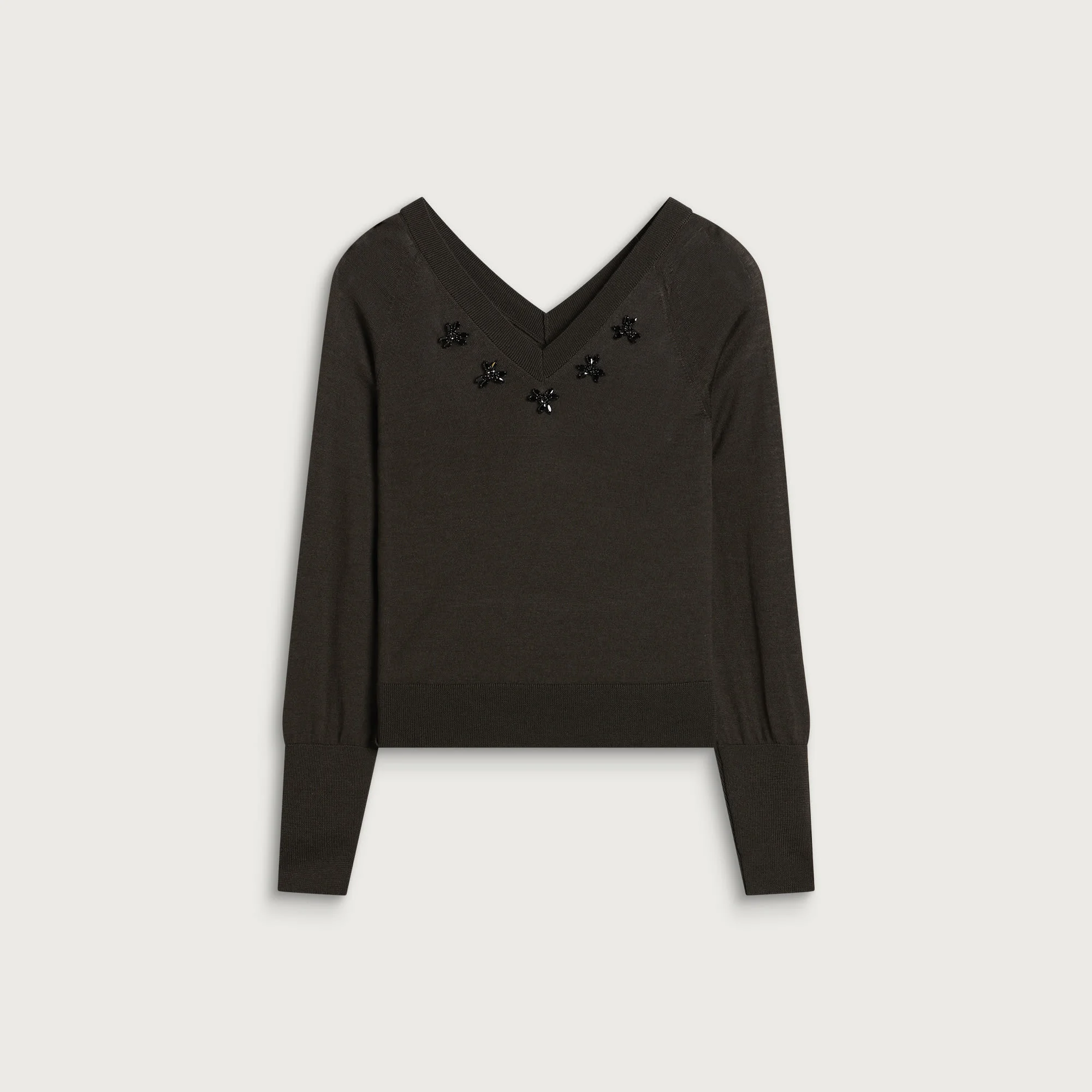 Simone Rocha Merino Silk Double V-Neck Jumper - 1