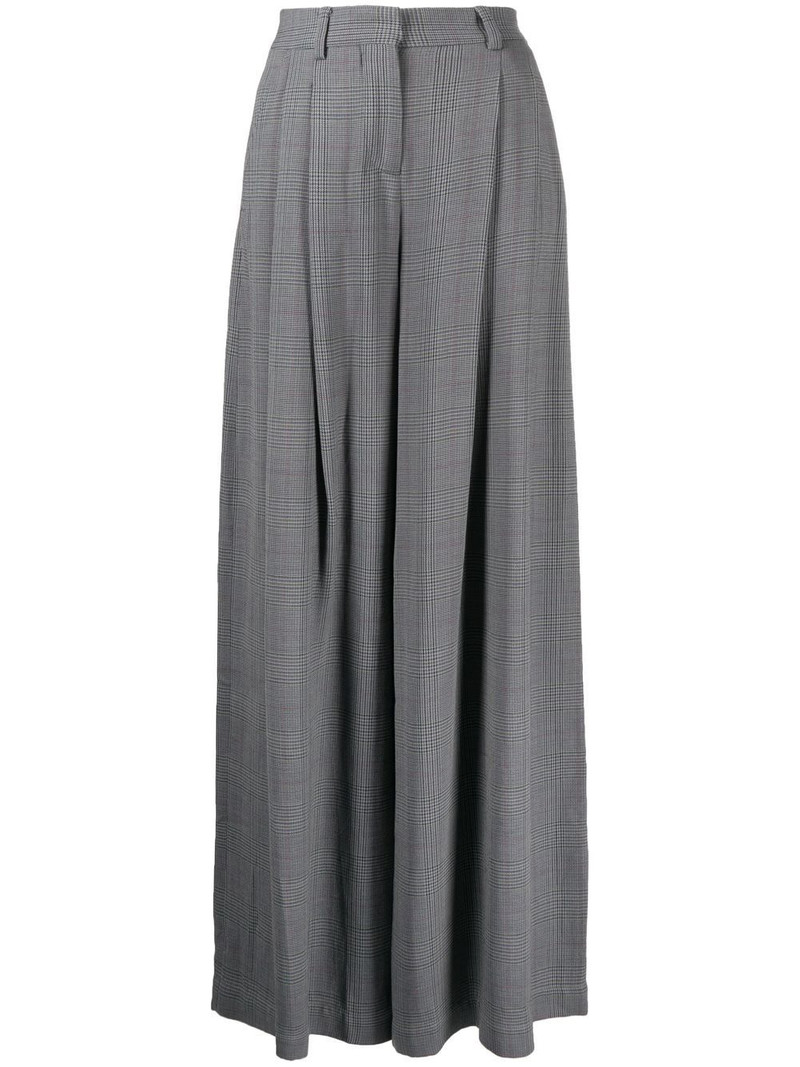 checked wide-leg trousers 1