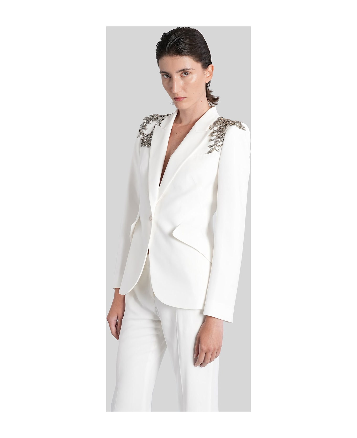 Blazer In White Viscose - 4