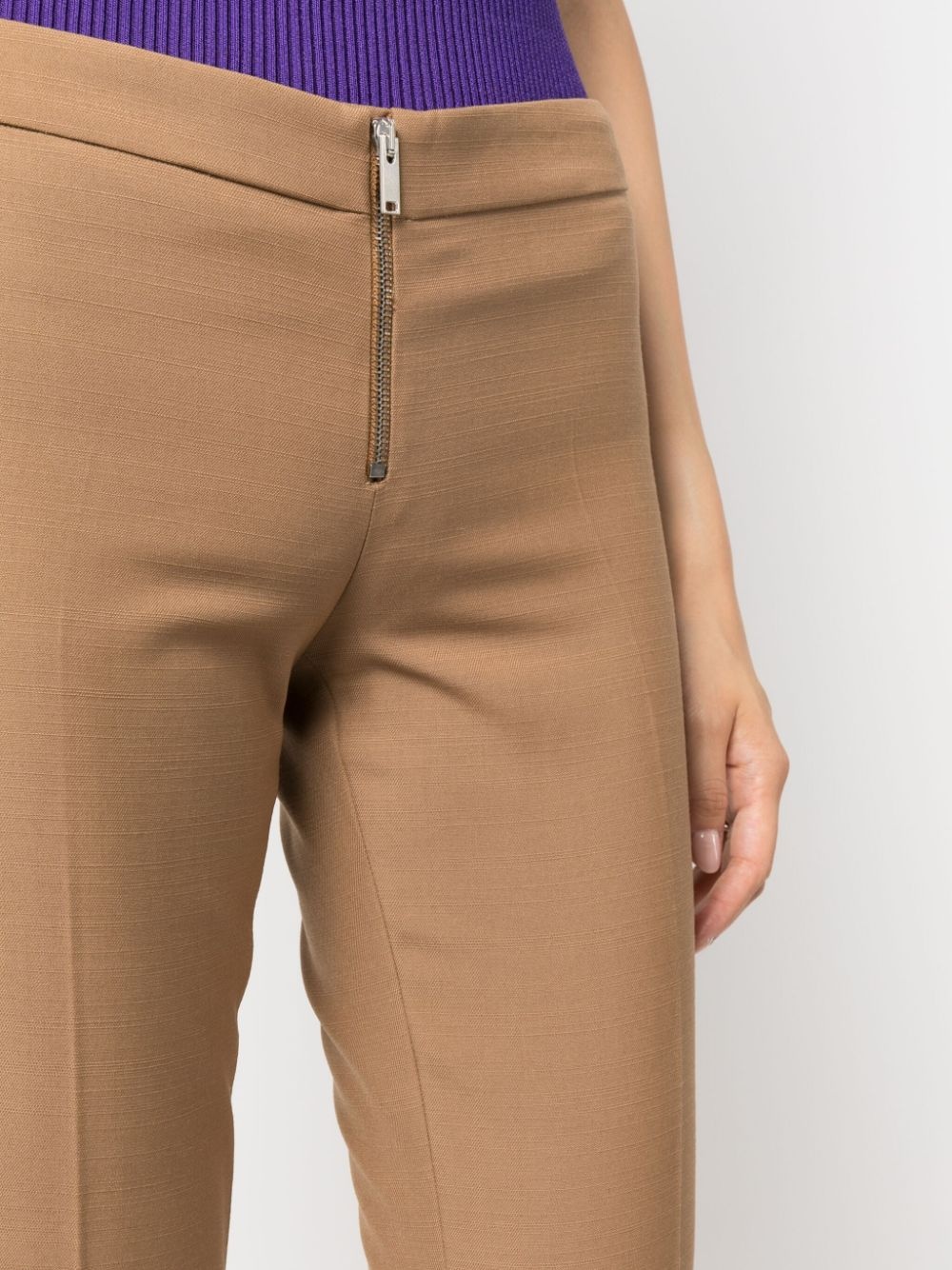 zip-up slim-fit trousers - 5