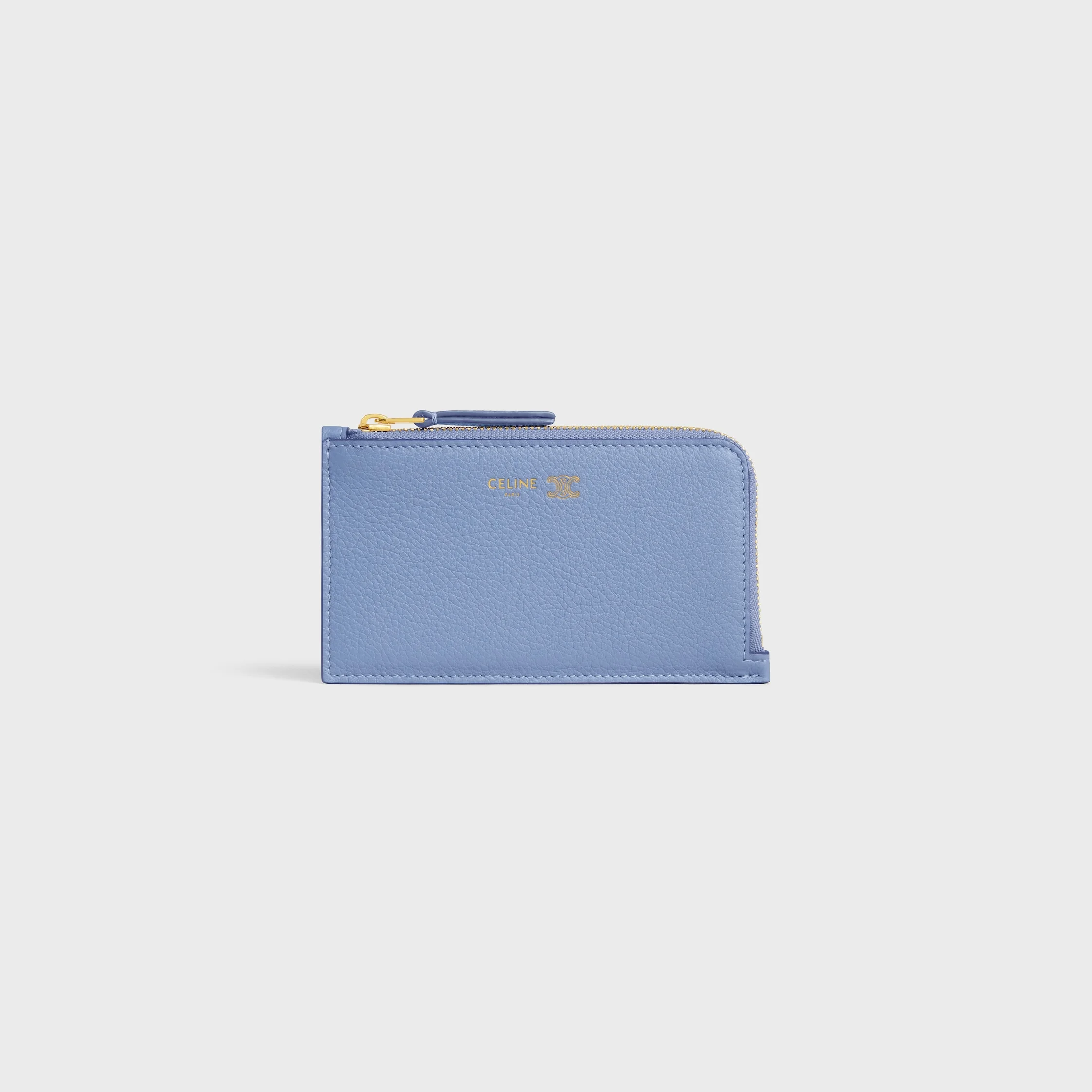 LONG ZIPPED CARD HOLDER IN GRAINED SUPPLE CALFSKIN - 1