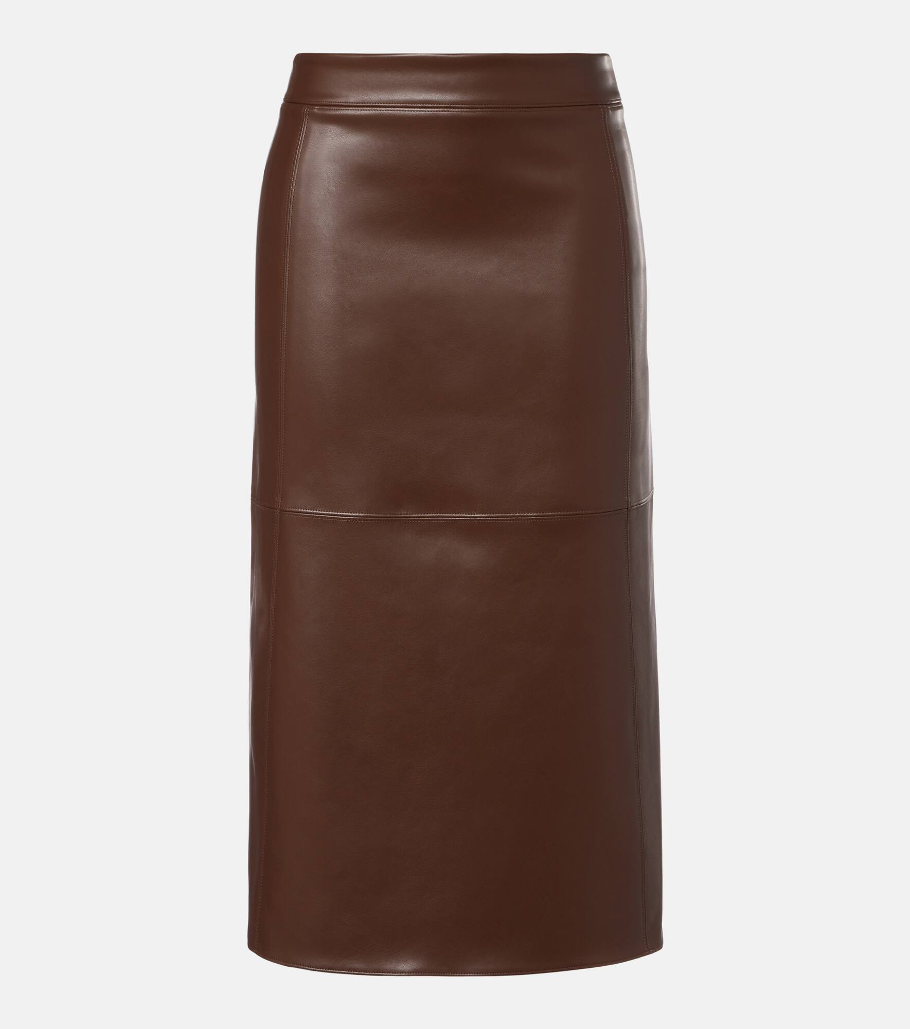 Plata faux leather midi skirt - 1